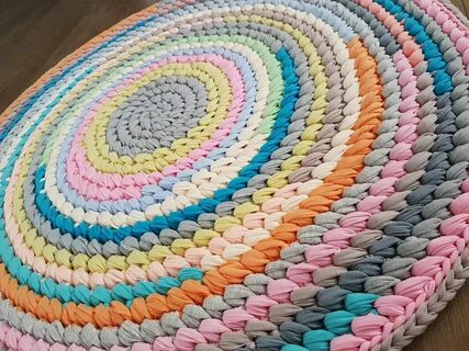 Овальные коврики крючком из тряпок