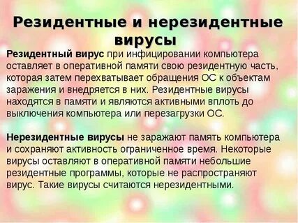 Резидентные антивирусные программы