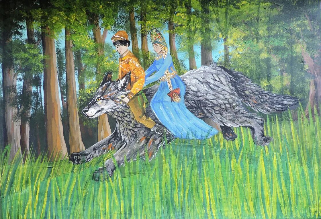 Царевич и серый волк рисунки. Сказка об Иване-царевиче и сером волке.