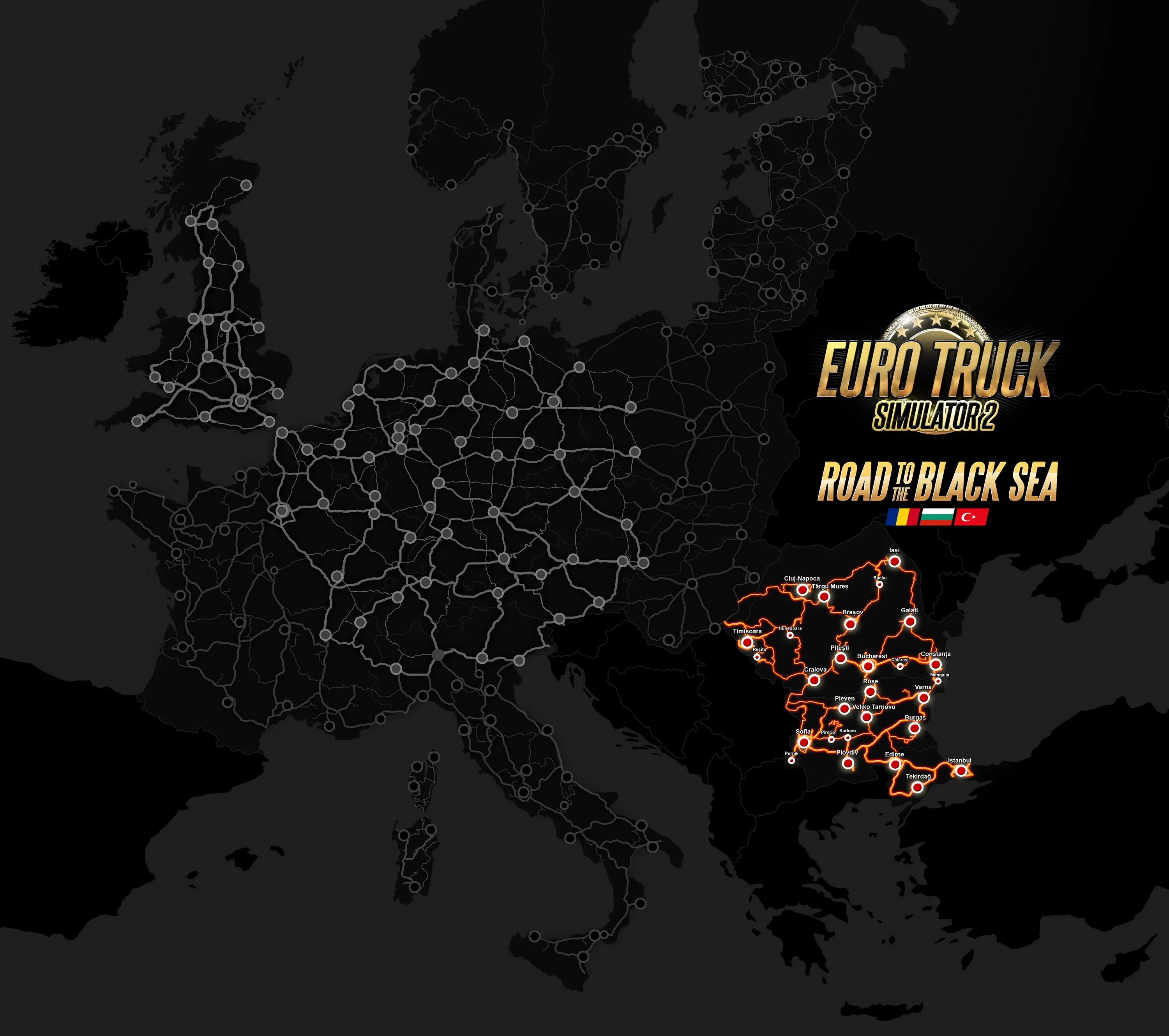 Длс обзор. Euro Truck Simulator 2 карта DLC. Road to the Black Sea ETS 2 Map. Euro Truck Simulator 2 Road to the Black Sea карта. ETS 2 Road to the Black Sea карта.
