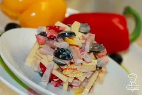 Салат ветчина с болгарским