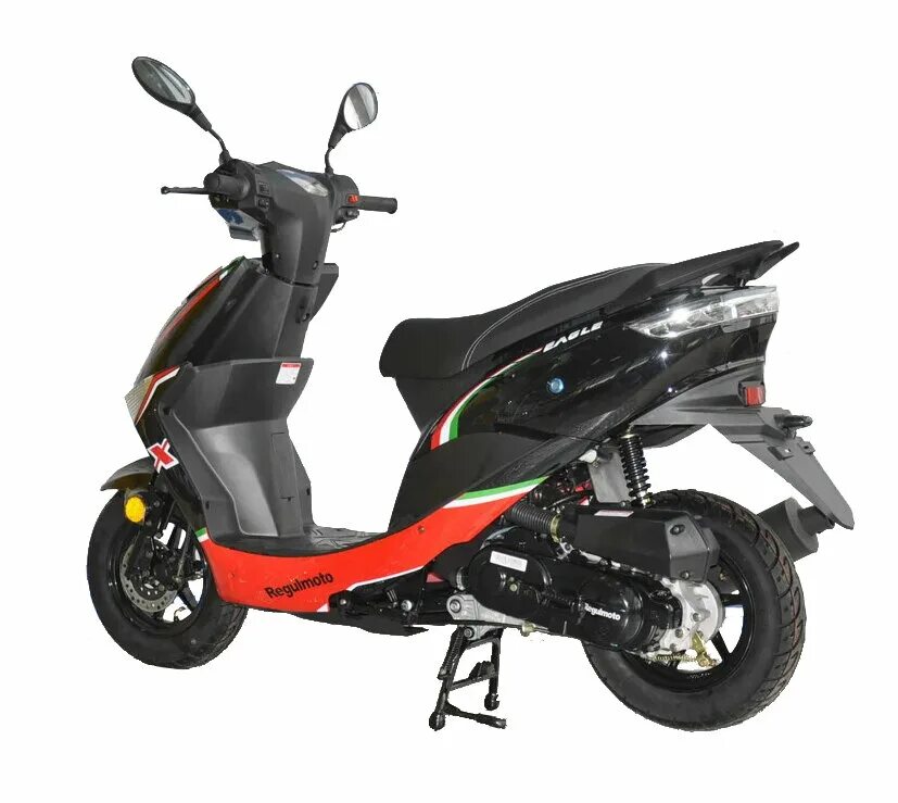 Скутер регулмото Eagle 50. Regulmoto Eagle 50. Скутер Regulmoto Eagle 50 (lj50qt-3l). 100021-2 Скутер Regulmoto Eagle 50 (lj50qt-3l) (черный-красный). Двухместный скутер 50 кубов