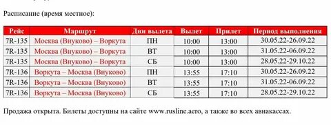 Расписание самолетов воркута москва