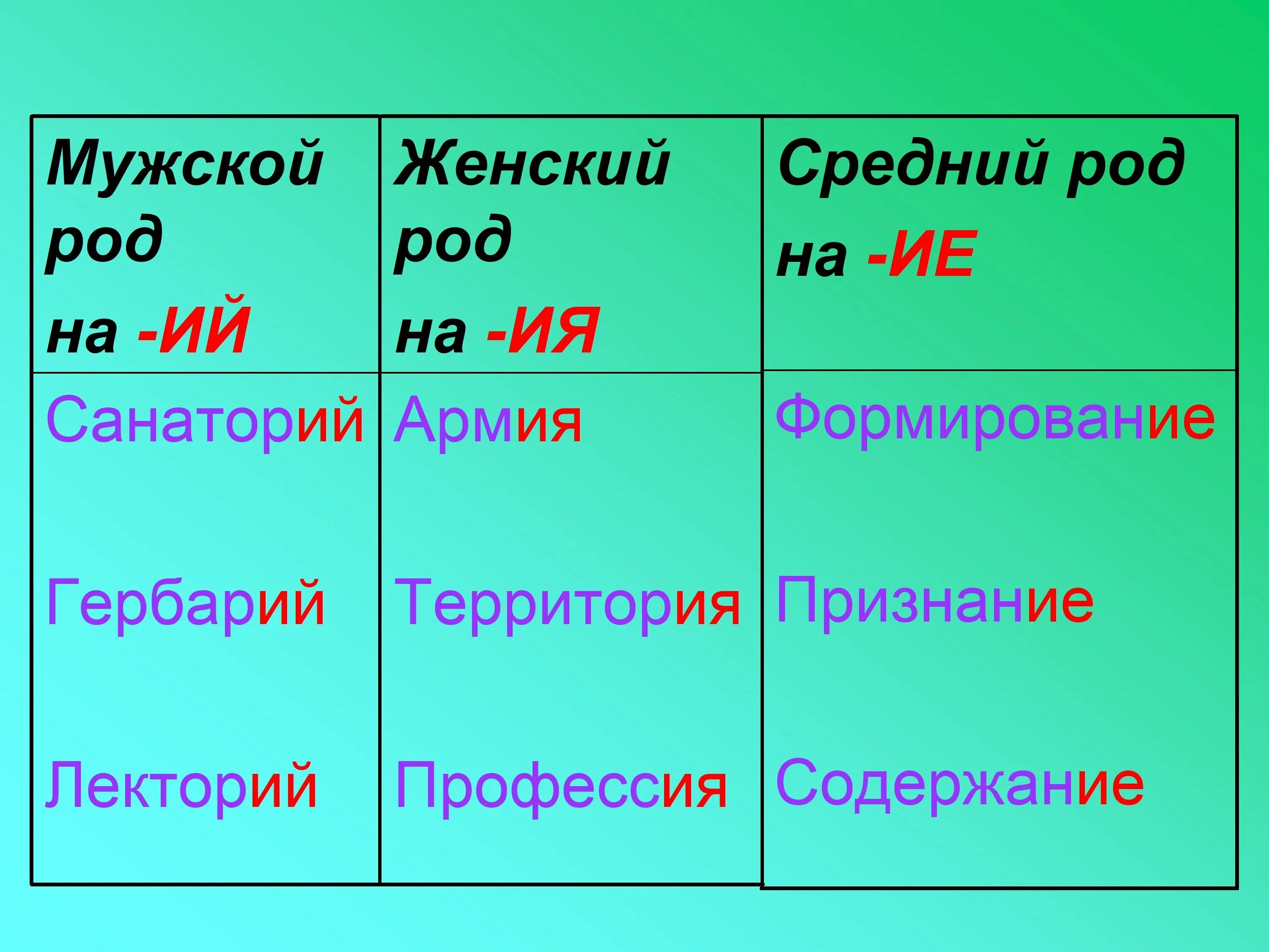 Существительные среднего рода на ие. Окончание среднего рода существительных. Слова мужского рода на ий. Существительные оканчивающиеся на ий