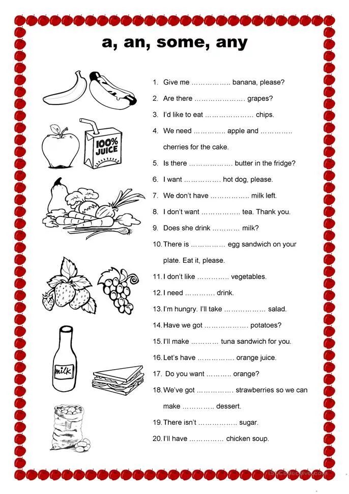 Some any упражнения Worksheets. Some any Worksheets. A any some в английском языке Worksheets. Упражнения some/any /a for Kids. There is are some any exercises