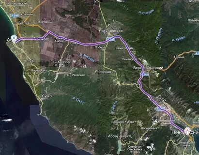 Новороссийск раевская расстояние
