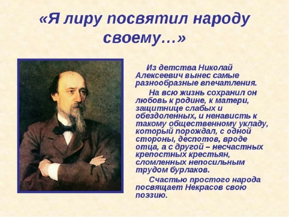 Стихотворение некрасова кратко. География Николая Алексеевича Некрасова.