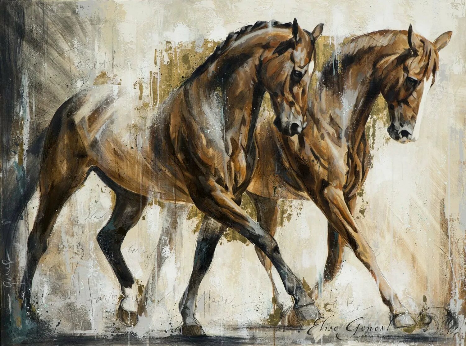 Лошадки маслом. Живопись лошадей Elise Genest. Elise Genest художница. Лошади в живописи.