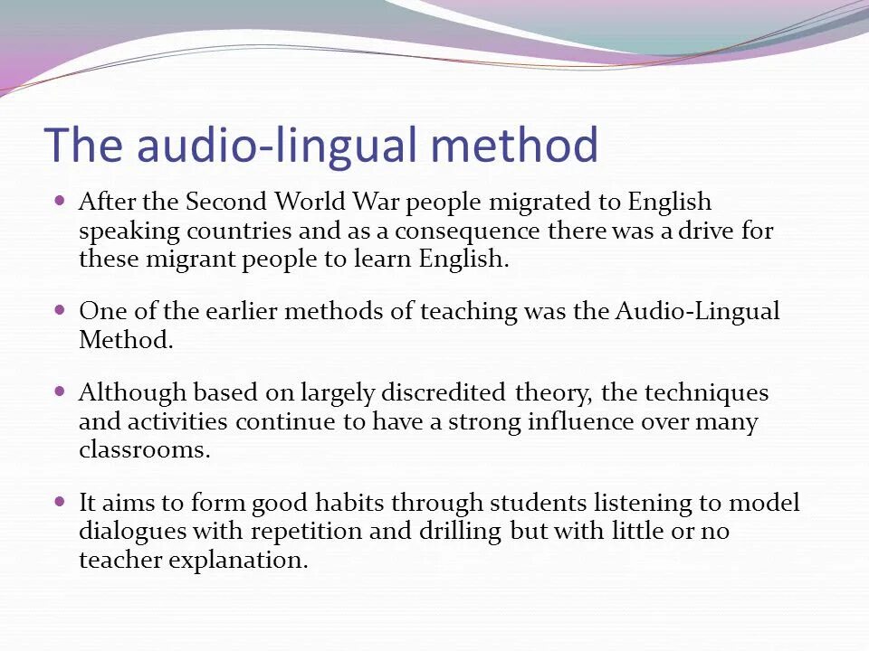 Audio the second. Audio lingual method. audio linguistic method. audio lingual method of teaching english. activities for audio lingual method.