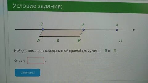 Используя координатную прямую найдите сумму чисел 3
