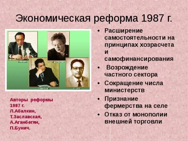 Экономические реформы 1960 годов ссср. Экономическая реформа 1987 г.. Радикальная экономическая реформа. СССР 1980 реформы. Реформа 1987 в СССР.