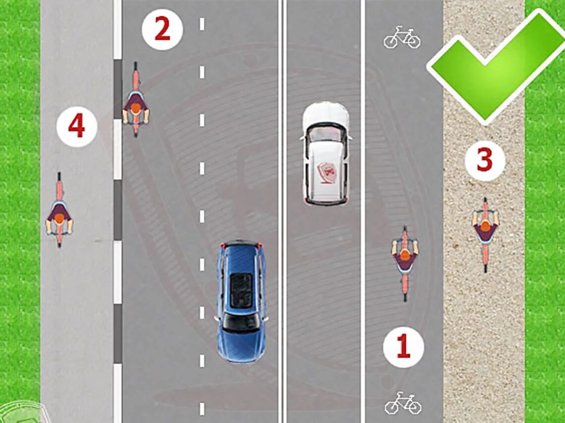 Обгон велосипедиста. Расположение велосипедистов на проезжей части. Обгон велосипеда. Велосипедист край проезжей части. Одностороннее движение для велосипеда.