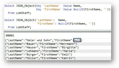 Получить ключи json