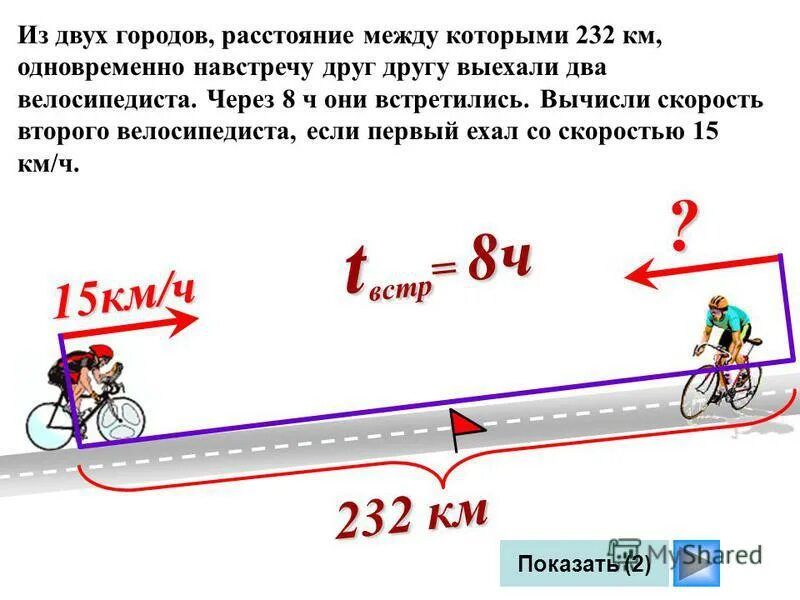 Расстояние частые. Средняя скорость велосипедиста. Ср скорость велосипедиста. Как найти скорость второго велосипедиста. Два велосипедиста выехали навстречу друг другу.