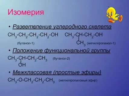 Бутанол 1 межклассовые изомеры