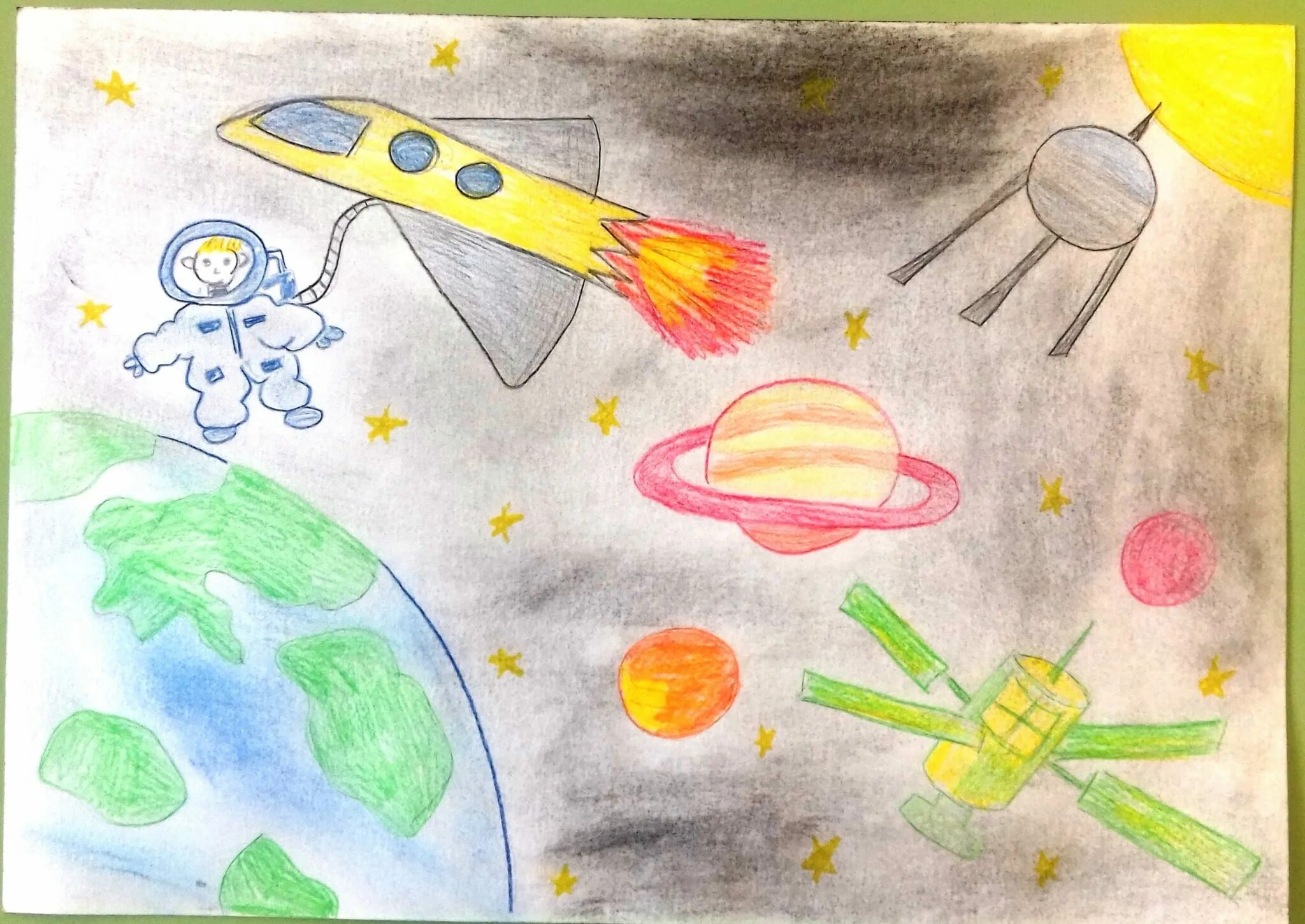 Рисунок на тему космос. Детский рисунок космос. Рисунок на космическую тему. Детские рисунки на тему космос. Детские рисунки на тему космонавтики