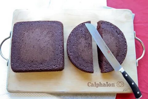 Сердце из круглого коржа