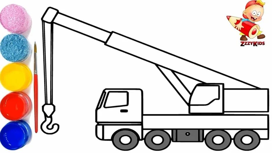 Автокран контур. Автокран контур. Автокран раскраска для малышей. Автокран контур. Кран мка маз 500.