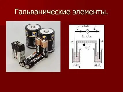 Гальванический элемент содержит