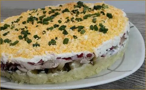 Мимоза со скумбрией