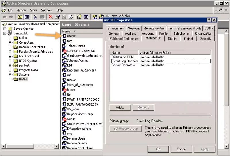 Групповые политики Active Directory. Windows Active Directory журнал событий. Event log Readers группа. X7 m5 WMI телефон. New users users id user