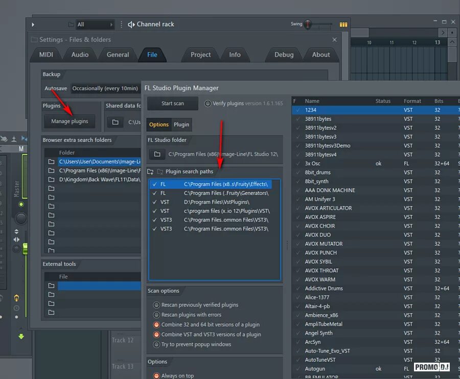 Менеджер плагинов в FL Studio 20. Настройка Chorus FL Studio. Как установить плагин в фл студио 20. FL Studio не сканирует Waves плагины.