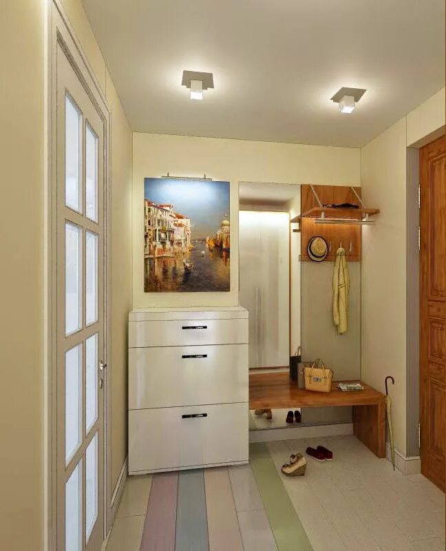 Hallway design in a Khrushchev apartment, narrow corridor (58 Photos)