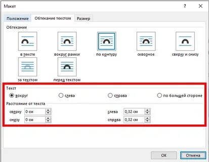 Как сделать обтекание текстом в ворде картинки