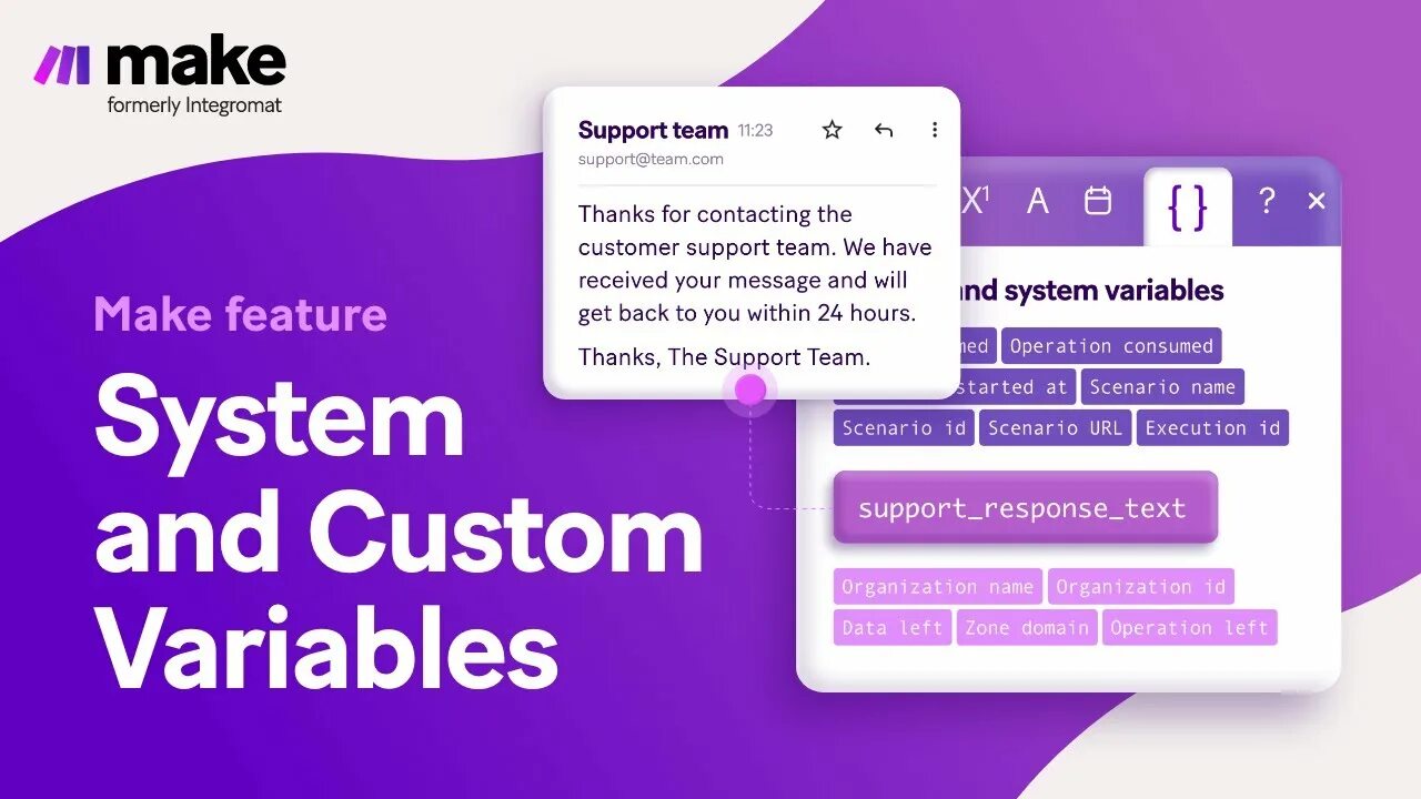 Custom variables. Integromat. how make variables. how make variables in codehs.