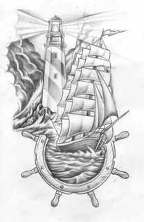 Эскиз тату морская тематика