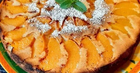 Заливной пирог с персиками свежими рецепт