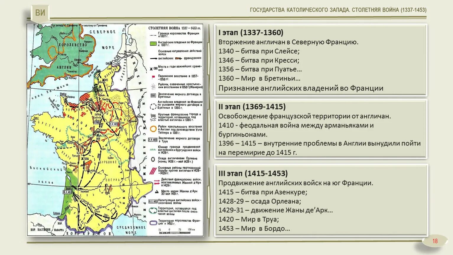 Расположение события столетней войны в последовательности Презентация "Столетняя война" (8 слайдов)