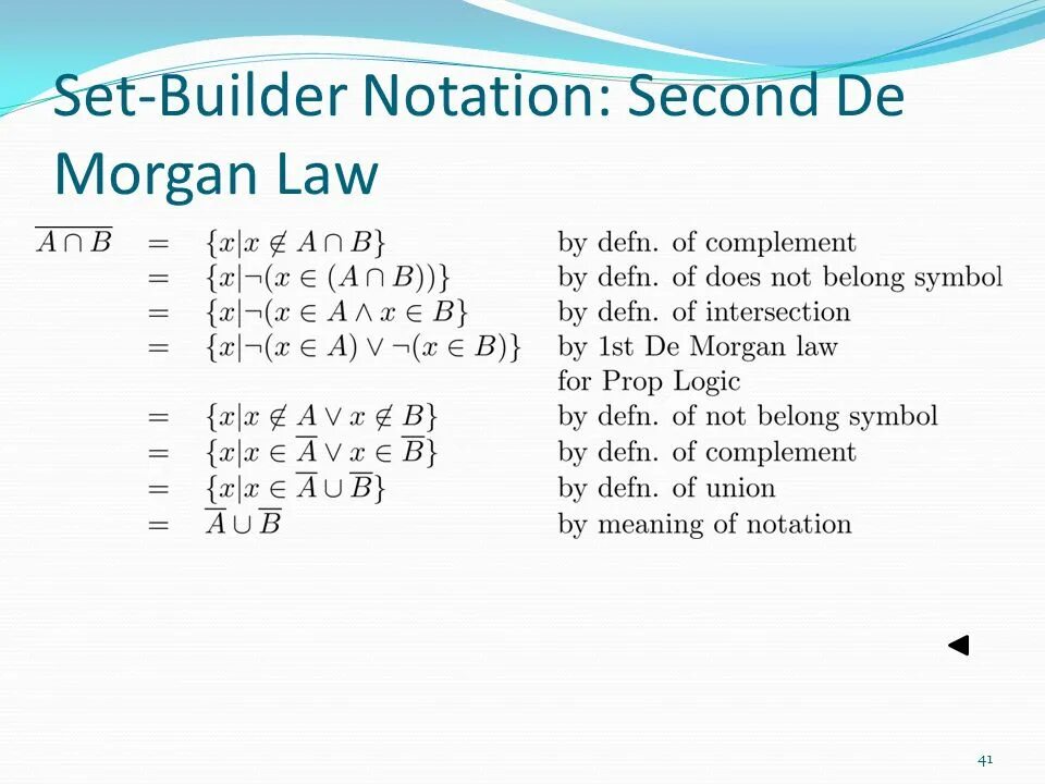 Set builder. Morgan law. de morgan&#039;s laws. set notation. set builder notation.