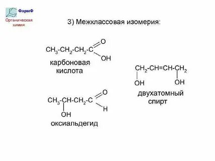 Межклассовые изомеры сложных эфиров