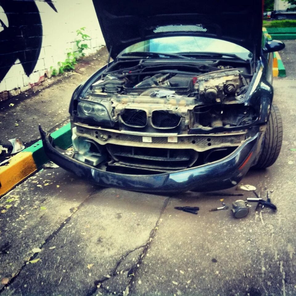 Как снять бампер е46 Передний М бампер Е39 НЕ ориг BMW 5 series (E39), 4,4 л, 1998 года стайлинг DR