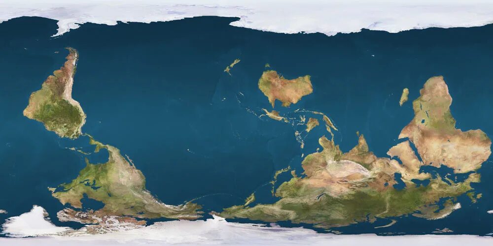 1000 x 0 2. Перевернутая карта земли. Карта глазами австралийцев.