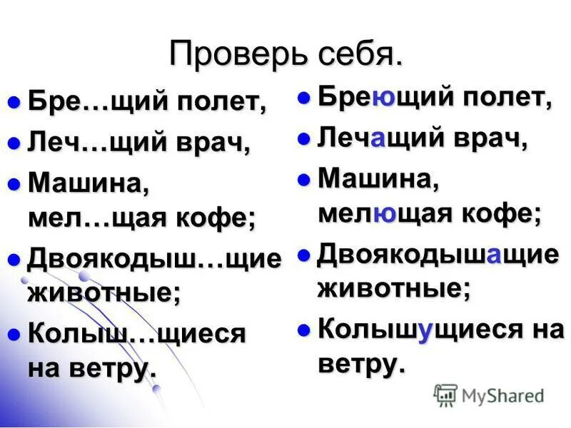 в каком ряду в обоих случаях пропущена буква ю. леч щий. щий. тревож￼щий душу — от глагола ￼. щий, рокоч.