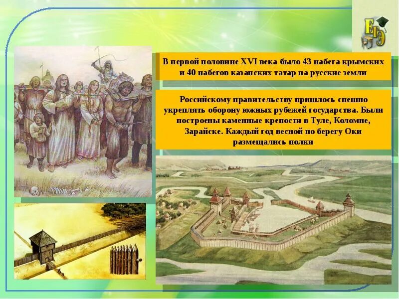 Укрепление южных рубежей россии 7 класс. На Юго восточных границах. Меры для защиты от набегов крымских татар. Набеги крымских татар на русские земли.
