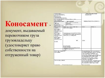Что такое коносамент