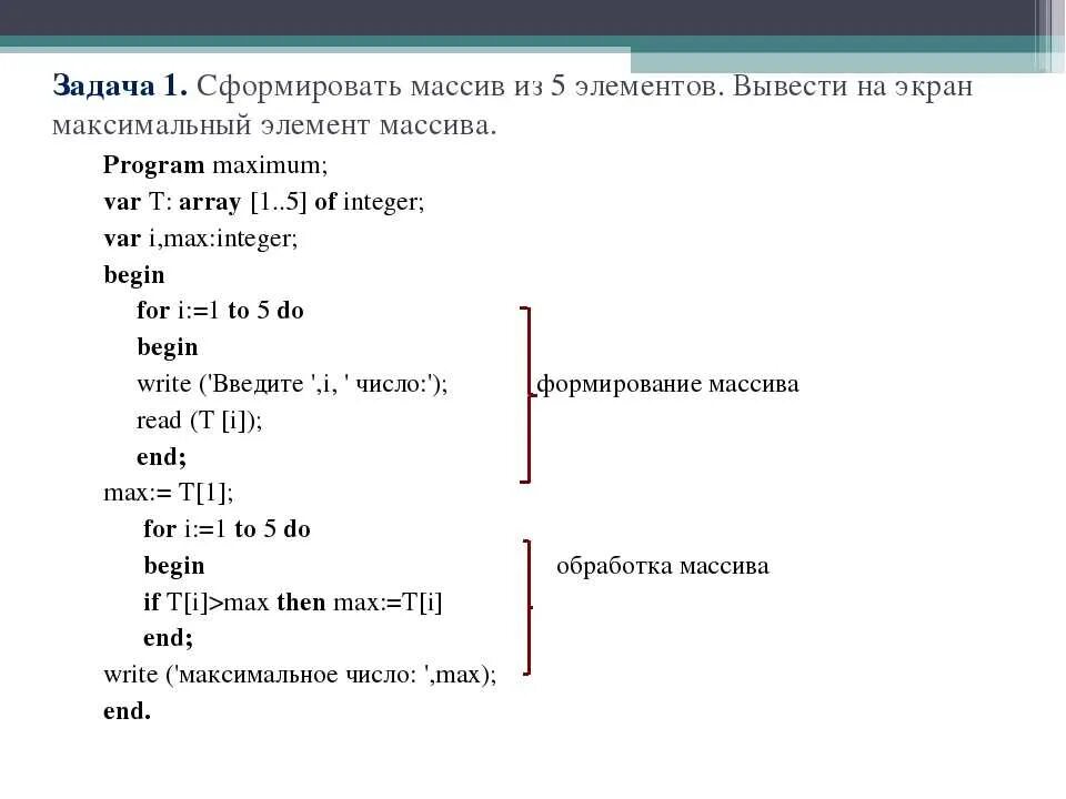 Максимальный и минимальный элемент последовательности. Элементы массива код для c++. Программа с массивом на Паскале. Написание программы в Паскале. Массив в Паскале.