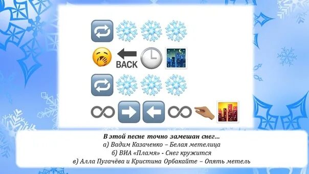 Угадай новогоднюю песню по ЭМОДЖИ. Угадай новогоднюю песню по ЭМОДЖИ С ответами. Угадайте новогоднюю песню. Новогодние песни по эмодзи. Угадать новогодние песни