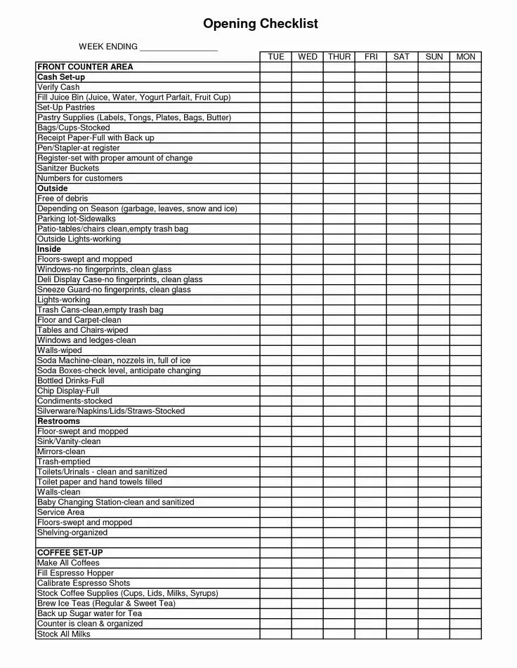 My check list. My check list