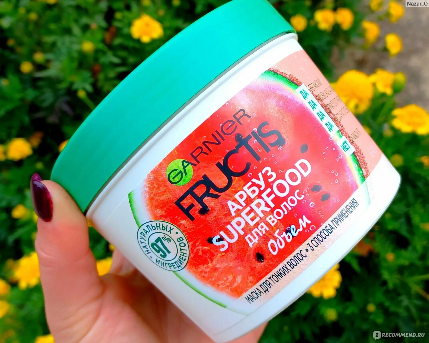 Маска garnier superfood. Fructis Superfood Арбуз маска. Гарньер Фруктис бальзам для волос Арбуз. Garnier Superfood. Маска для волос с арбузом Garnier.