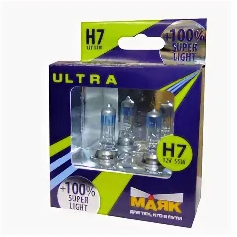 Лампа маяк h7. Лампа галогенная Маяк Ultra super Light +100% 12v h7 55w 2 шт 82720sl+100. Маяк ультра h7 super Light 100. Лампы h7 12v55w Маяк Ultra super Light+100%. Лампа н7 12-55 Маяк super Light + 30%.