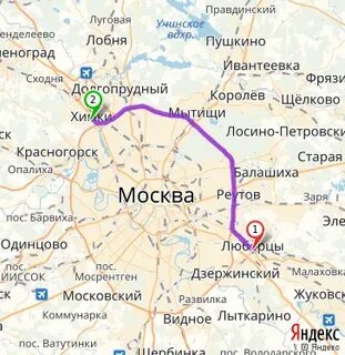 Расстояние между люберцами