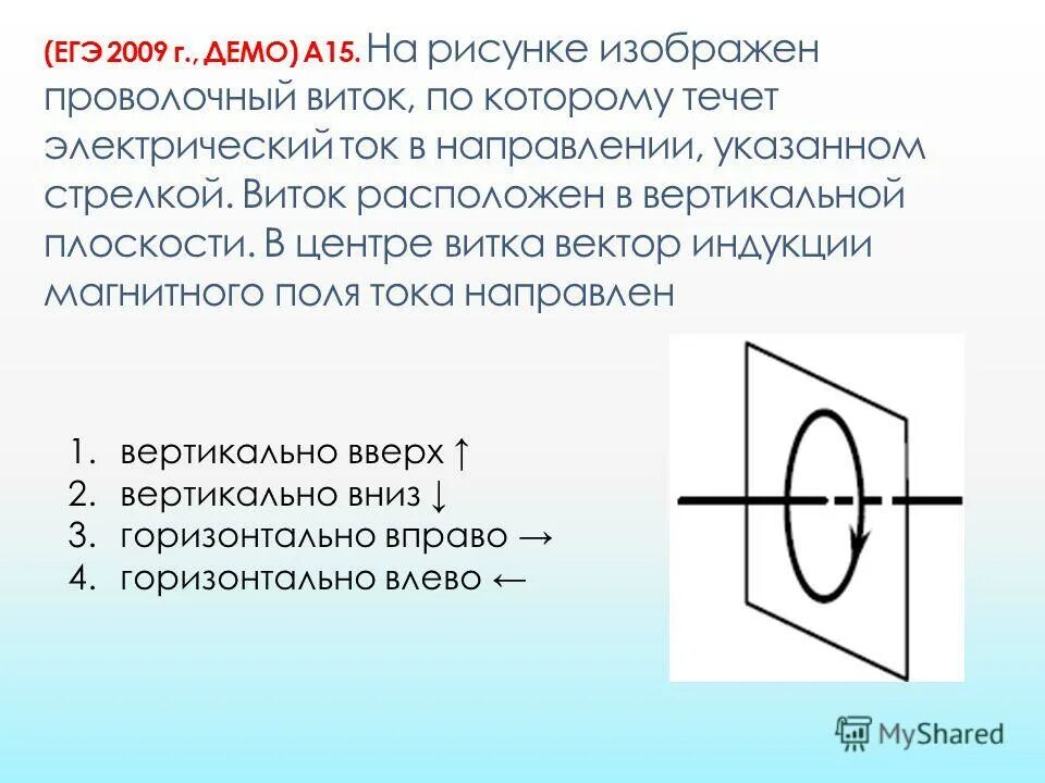 На рисунке изображен проволочный контур