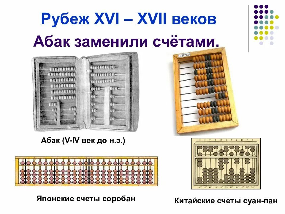 Развитие техники счета