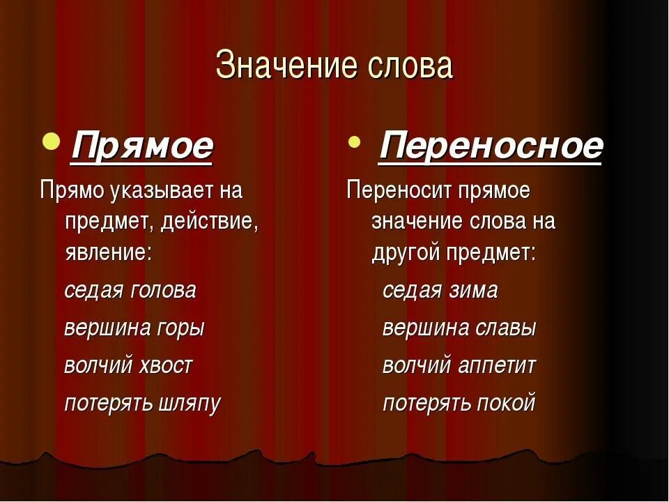 Что значит слово легкий. Слова в переносном значении. Прямое иперносное значение слова. Слова с переносным значением. Прямое и переносное значение слова.