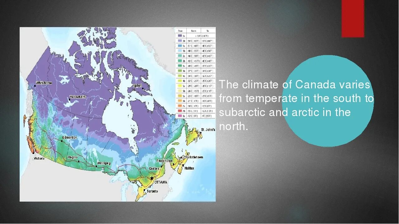 Климат городов канады. Климат Канады карта. Карта Канады географическая климат. Климатическая карта Канады. Карта климатических зон Канады.
