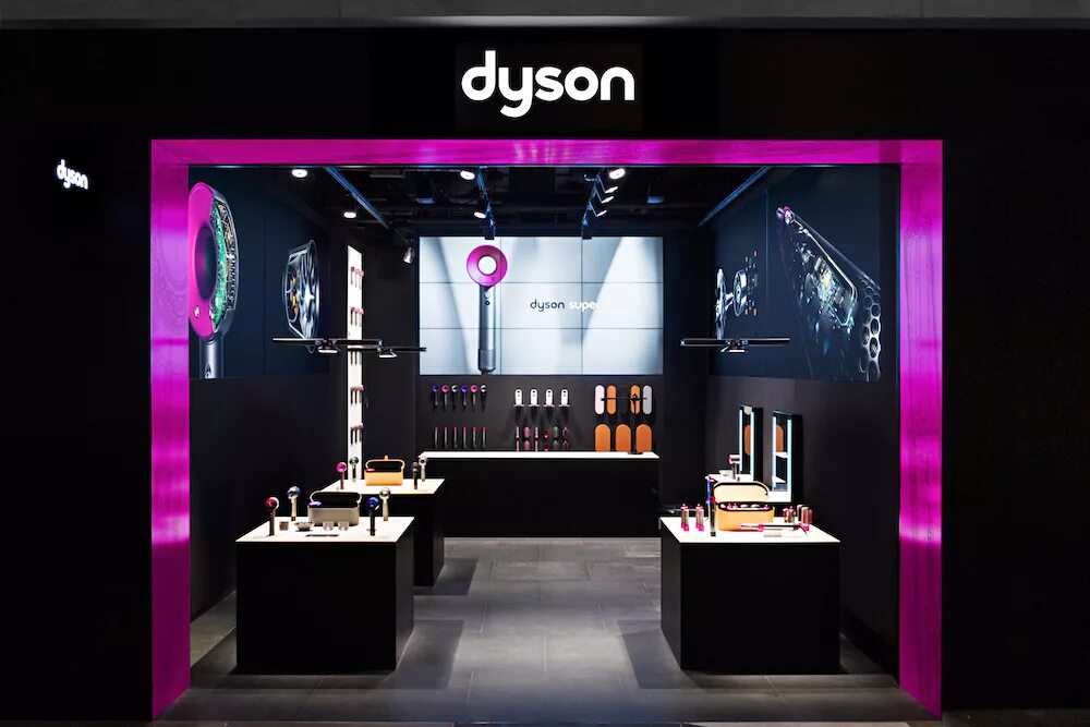 Бренд дайсон. Бутик Dyson. Dyson Store. Фирменные магазины Дайсон. Shop-in-shop Дайсон.